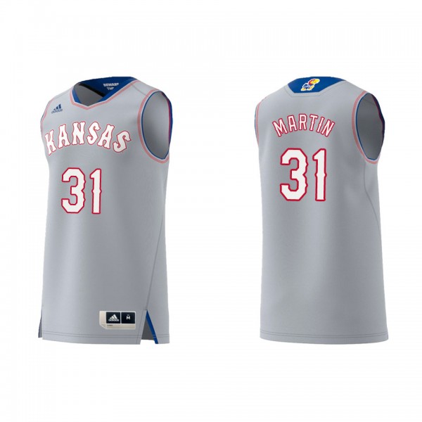 Cam Martin Kansas Jayhawks adidas Swingman Replica College Basketball Jersey Gray