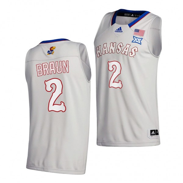 Kansas Jayhawks Christian Braun Jersey 2020-21 Col...