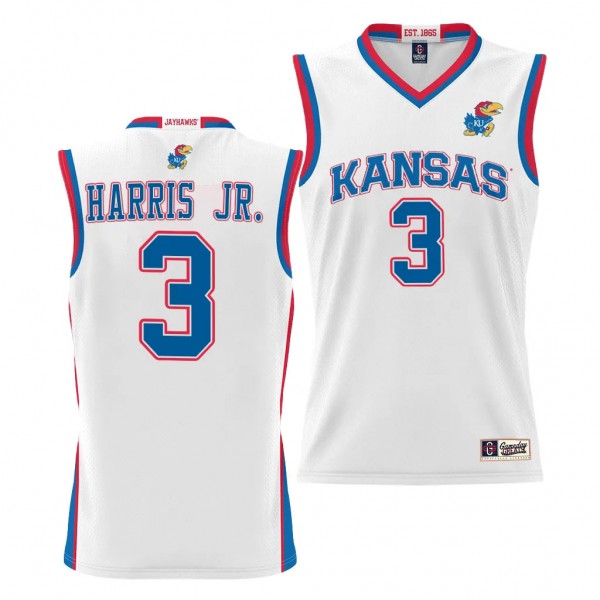 Kansas Jayhawks Dajuan Harris Jr. White #3 NIL Bas...