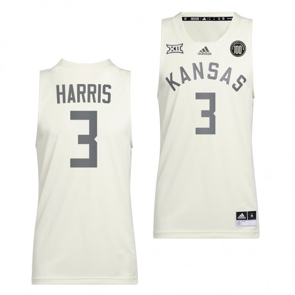 Dajuan Harris Jersey 2022 Kansas Jayhawks 100 Anniversary of 1922 Helms National Champs Retro Jersey - White