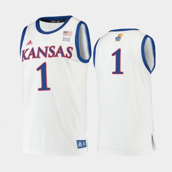 Men's Kansas Jayhawks Dedric Lawson Replica College Basketball #1 Jersey - White