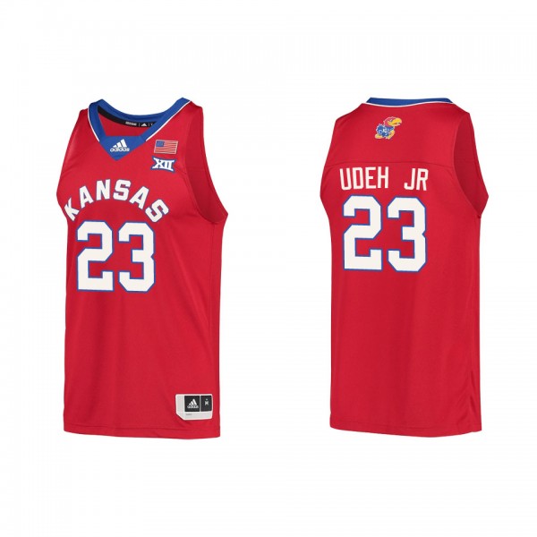 Ernest Udeh Jr. Kansas Jayhawks adidas Reverse Retro College Basketball Jersey Red