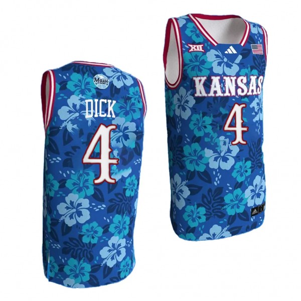 Kansas Jayhawks Bill Self Game Gradey Dick #4 Blue...