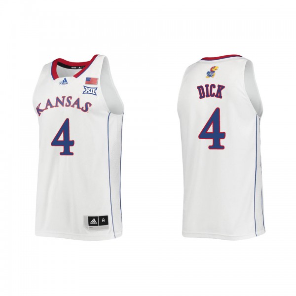 Gradey Dick Kansas Jayhawks adidas Swingman College Basketball Jersey White