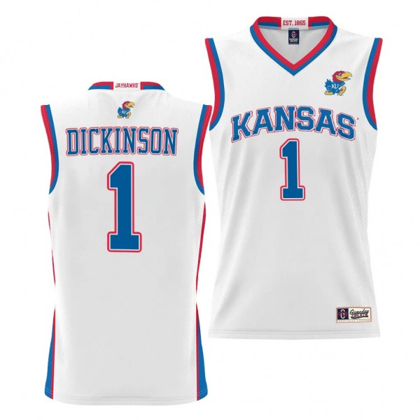 Kansas Jayhawks Hunter Dickinson White #1 NIL Bask...