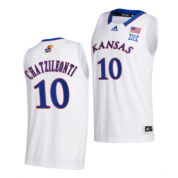 Ioanna Chatzileonti Jersey 2022 Kansas Jayhawks Women's Basketball NCAA Jersey - White