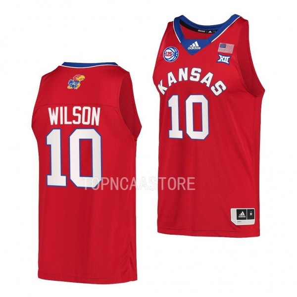 Jalen Wilson Kansas Jayhawks #10 Red Reverse Retro Jersey 2023 Senior Night