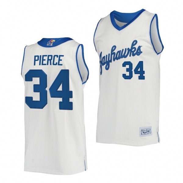 Paul Pierce #34 Kansas Jayhawks Commemorative Classic HOF Jersey - Cream