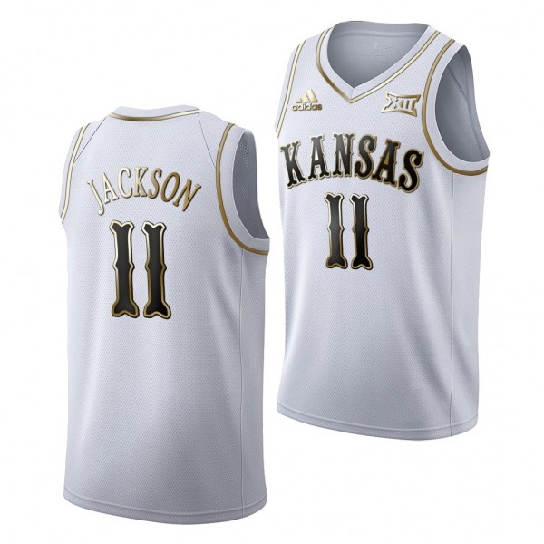 Josh Jackson #11 Kansas Jayhawks White Golden Limited Grizzlies Jersey - NCAA Basketball