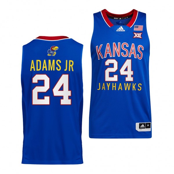 K.J. Adams Jr. Jersey Kansas Jayhawks College Basketball Throwback Jersey - Royal