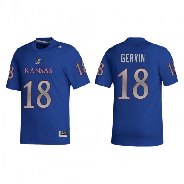 Kalon Gervin Kansas Jayhawks adidas NIL Replica Football Jersey Royal