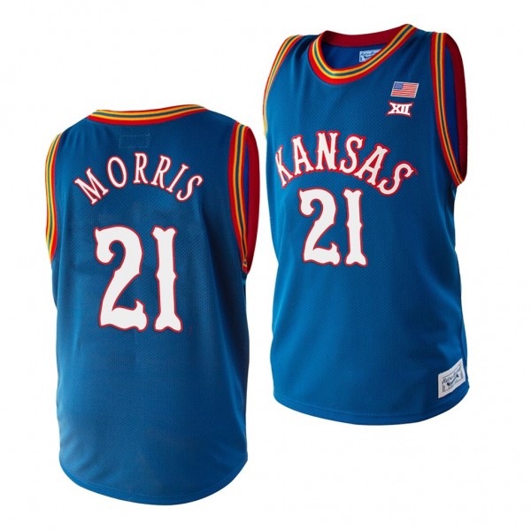 Kansas Jayhawks Markieff Morris #21 Jersey Royal College Basketball Lakers Jersey - NCAA