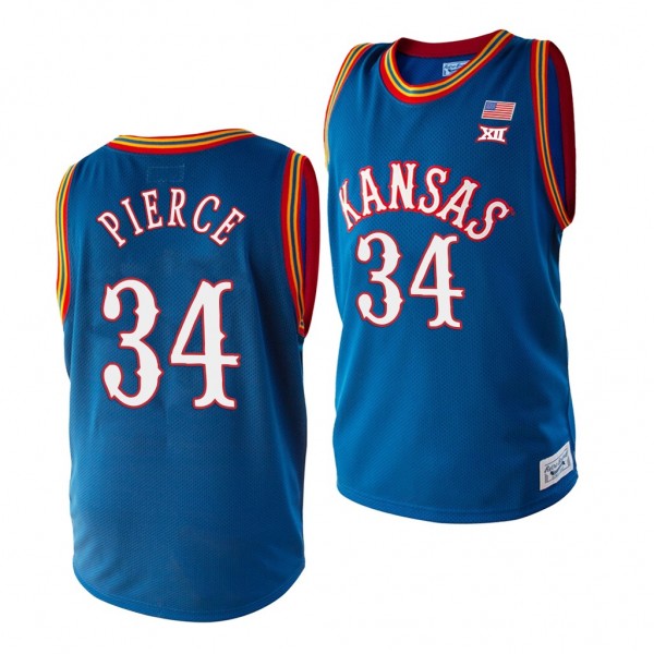 Paul Pierce #34 Jersey Kansas Jayhawks Royal College Basketball Retired Player Jersey - NCAA