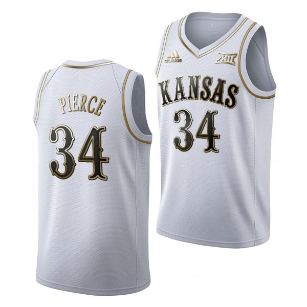 Paul Pierce #34 Kansas Jayhawks White Golden Limited Retired Player Jersey - NCAA Basketball