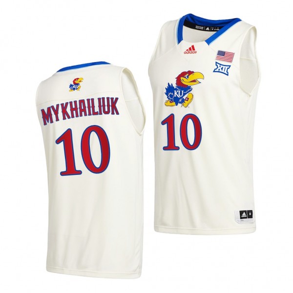 Kansas Jayhawks Sviatoslav Mykhailiuk College Basketball #10 Jersey - Cream