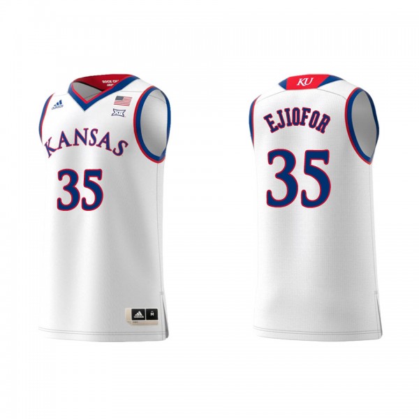 Zuby Ejiofor Kansas Jayhawks adidas Replica Swingman Team College Basketball Jersey White